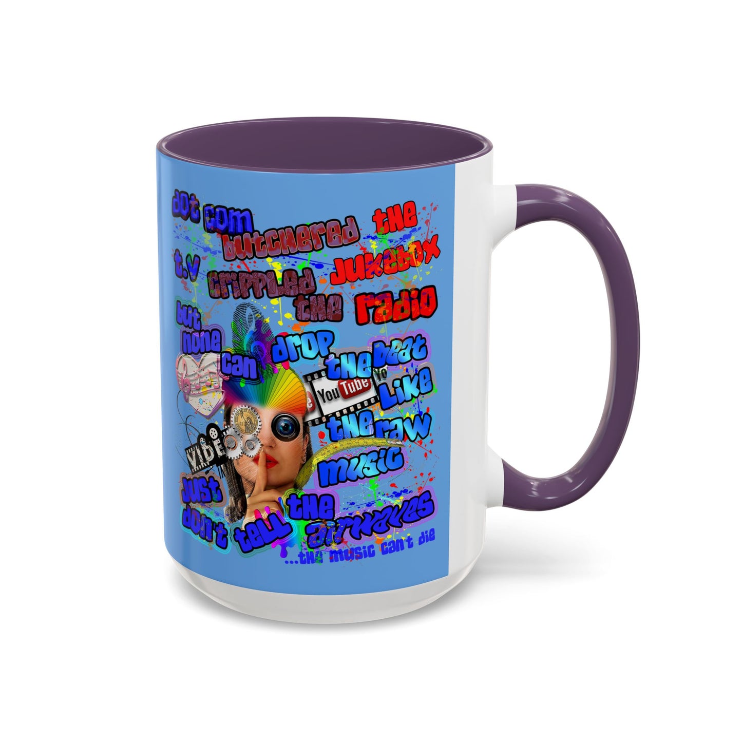 drop the beat - Accent Mug (light blue)