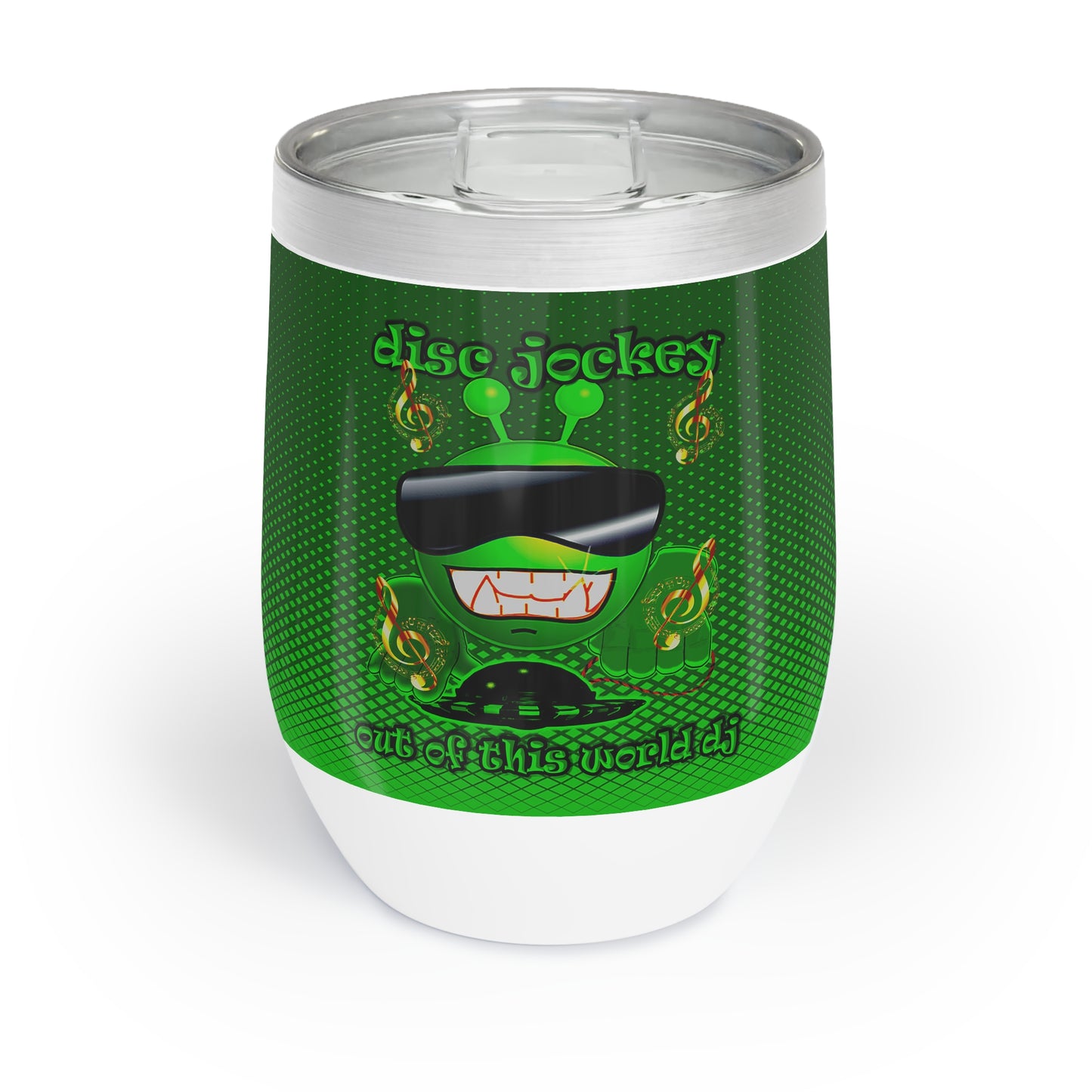 disc jockey - Chill Wine Tumbler (logo green)