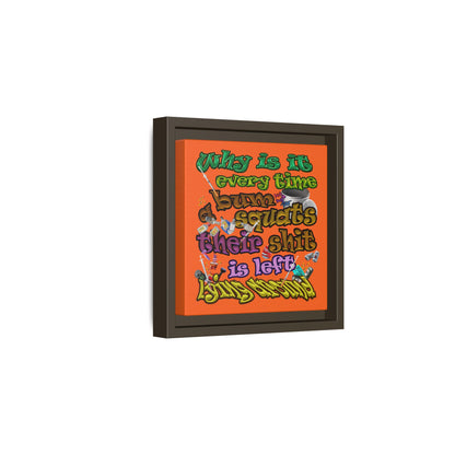 the bum's shit - framed canvas art (orange)