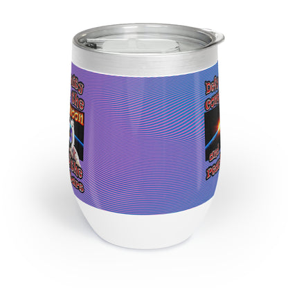 defy conquer reach - Chill Wine Tumbler (light blue-purple wave)