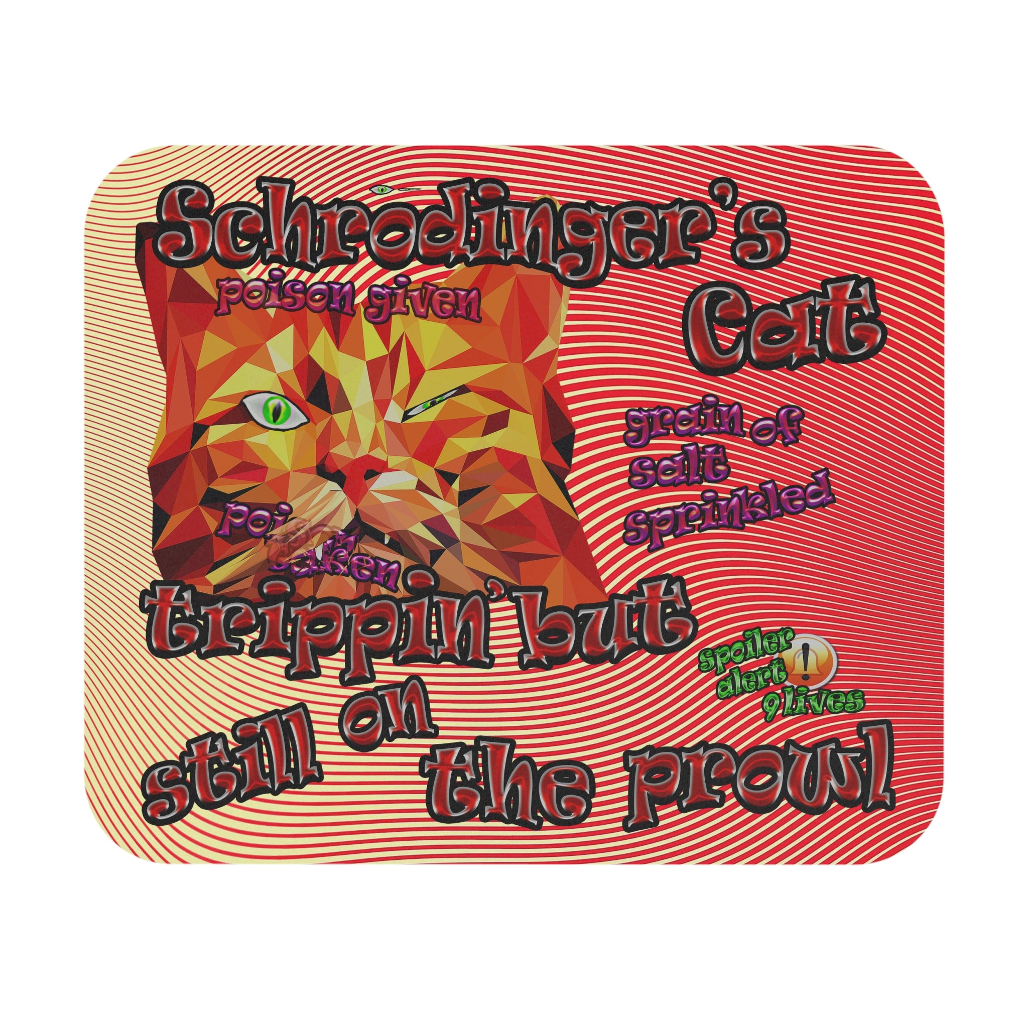 schrodinger's cat - Mouse Pad (Rectangle) (yellow-orange wave)