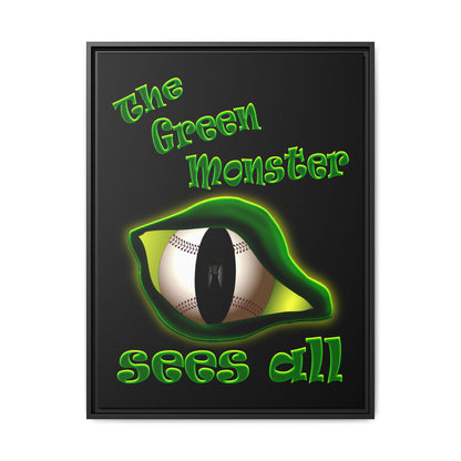 green monster - framed canvas art (black)