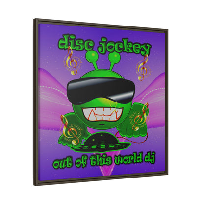 disc jockey - framed canvas art (purple-pink wave)