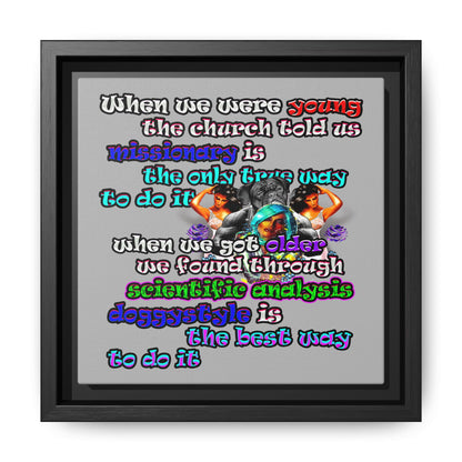 doggystyle - framed canvas art (light grey)