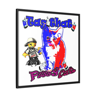tag that - framed canvas art (white)