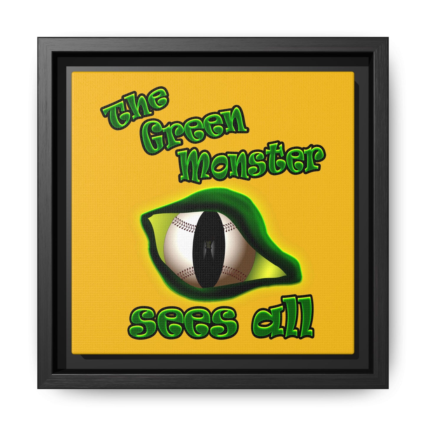 green monster - framed canvas art (yellow)
