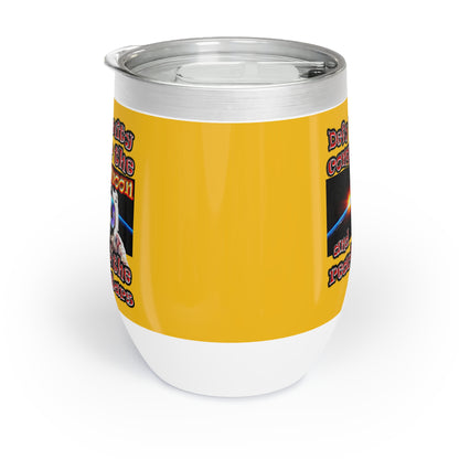 defy conquer reach - Chill Wine Tumbler (yellow)