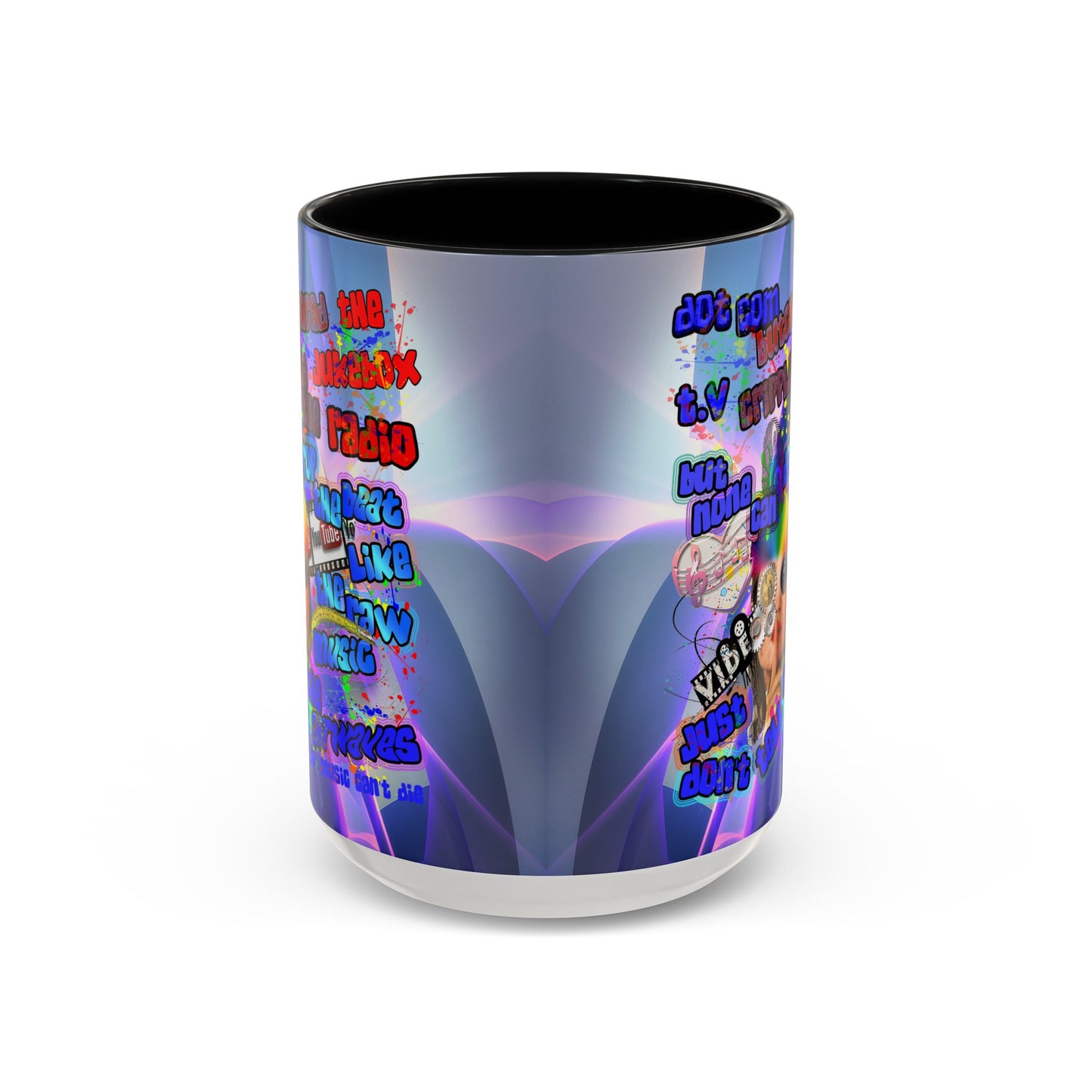 drop the beat - Accent Mug (grey-pink wave)