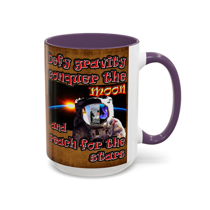 defy conquer reach - Accent Mug (brown papyrus)