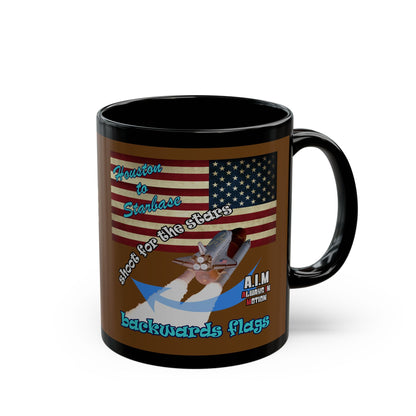 shoot for the stars - Black Mug (brown)
