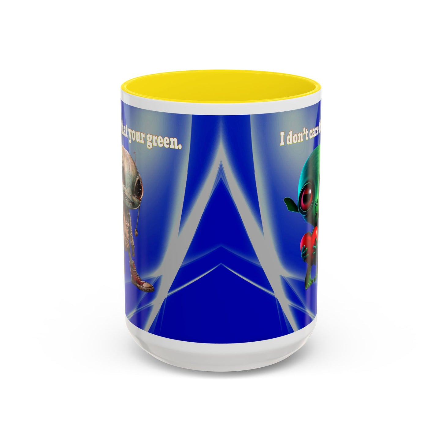 I don't care that your grey - Accent Mug (blue-white wave)