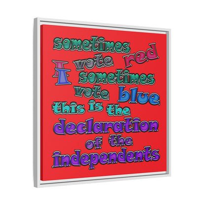 declaration of the independents - framed canvas art (red)