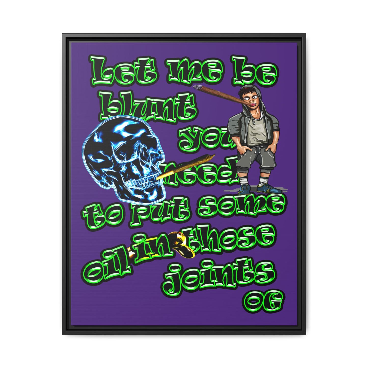 og - framed canvas art (purple)