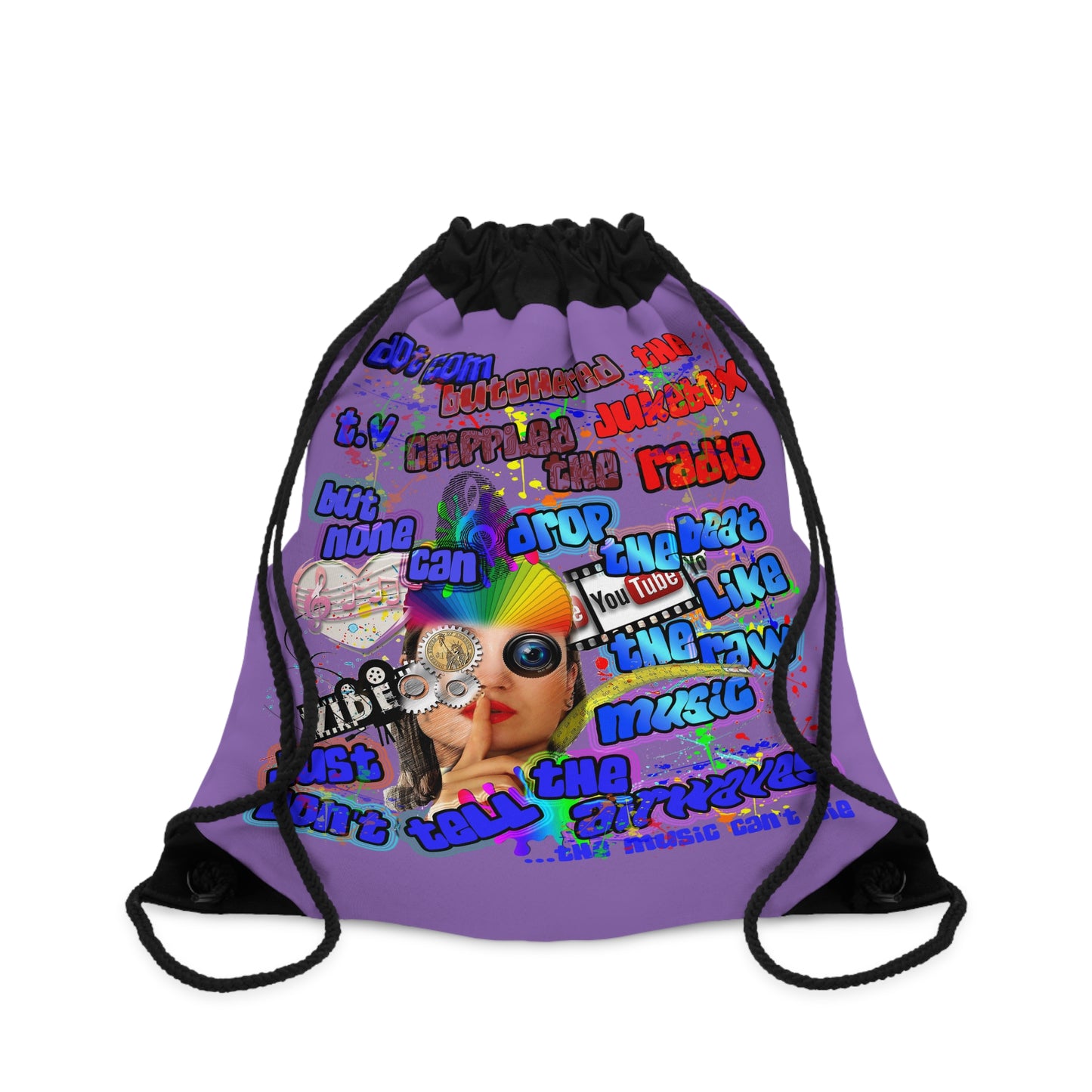 drop the beat - Drawstring Bag (light purple)