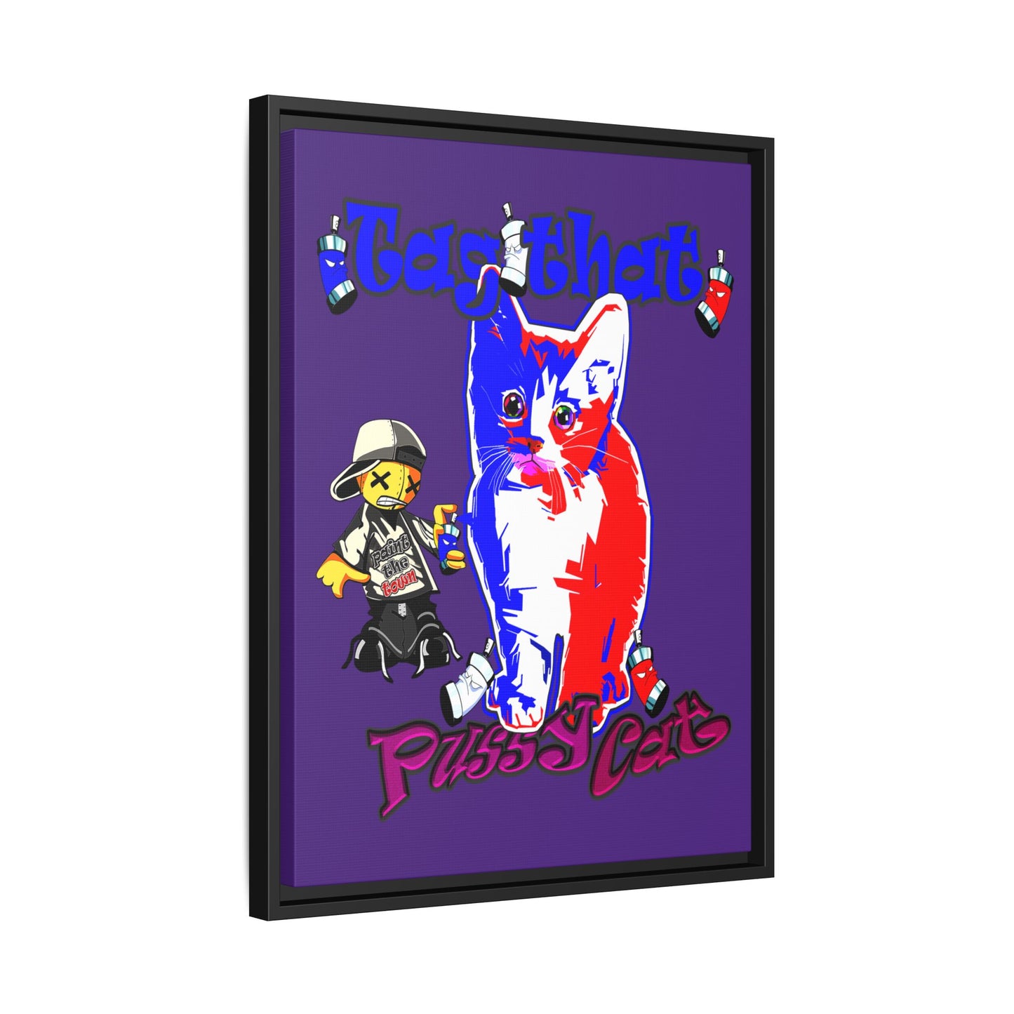 tag that - framed canvas art (purple)