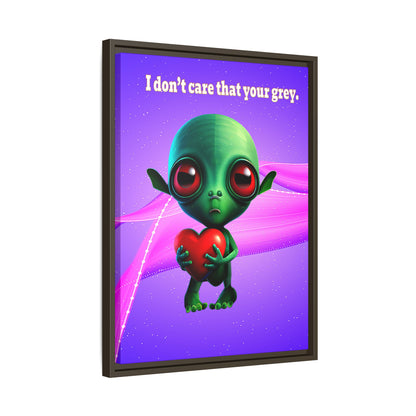 I don't care that your grey - framed canvas art (purple-pink wave)