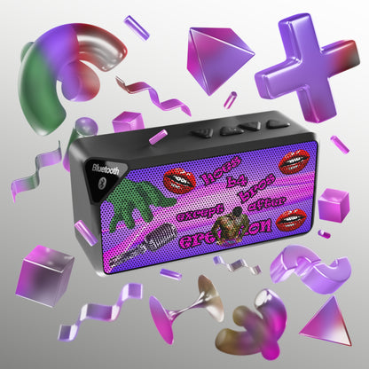 hoes b4 bros - Jabba Bluetooth Speaker (purple-pink wave)