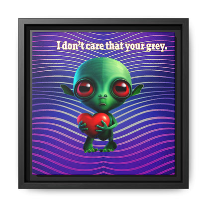 I don't care that your grey - framed canvas art (purple wave)
