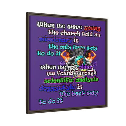 doggystyle - framed canvas art (purple)