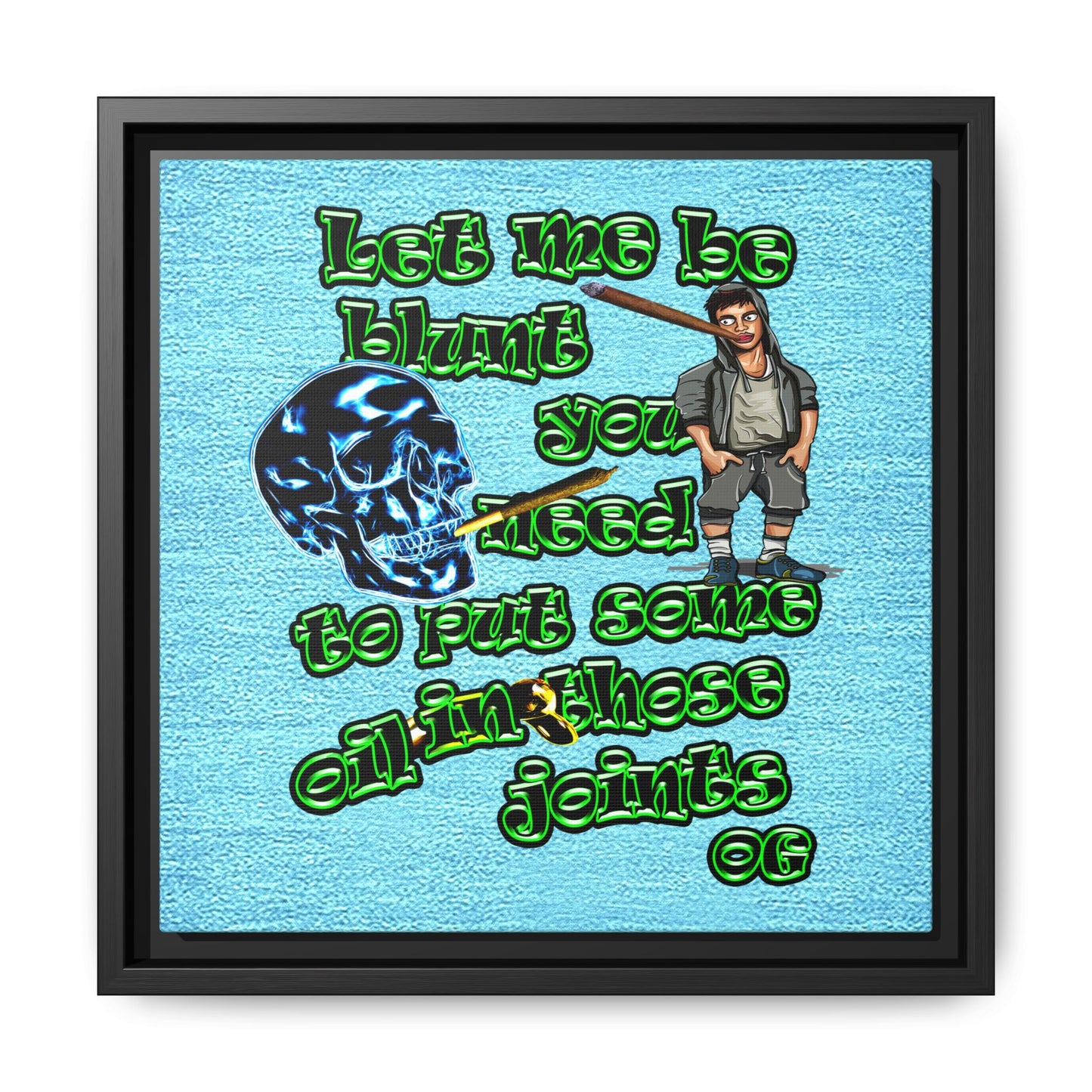 og - framed canvas art (faded blue)