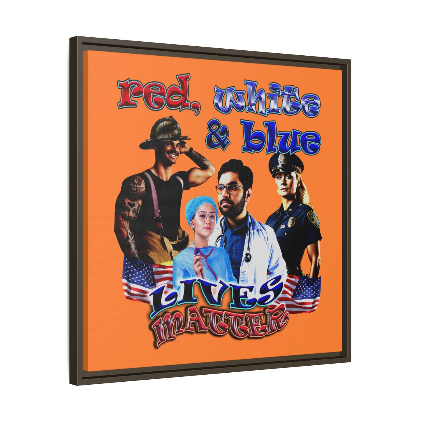 rw&b lives matter - framed canvas art (crusta)