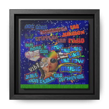 drop the beat - framed canvas art ('snoops' background)