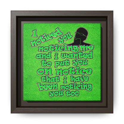 noticed you noticing - framed canvas art (green turf)