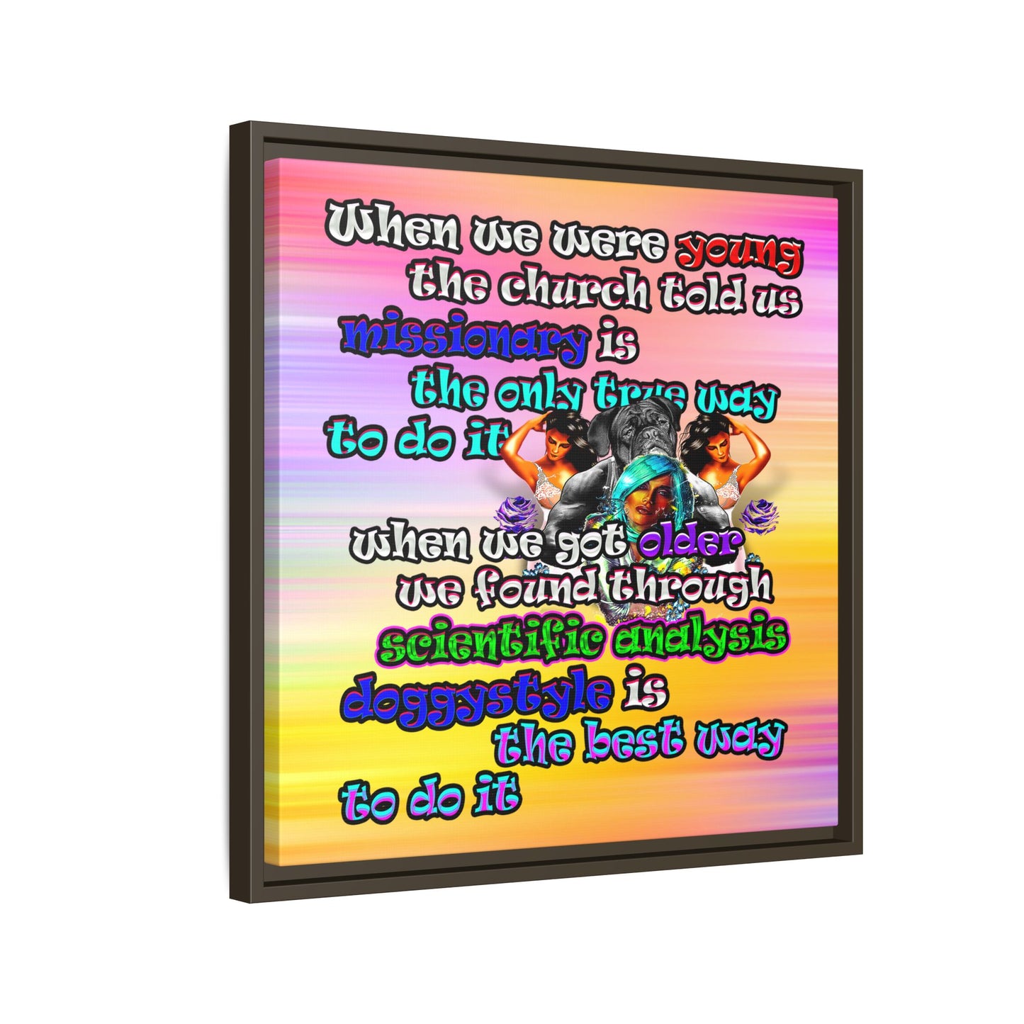 doggystyle - framed canvas art (color blur)