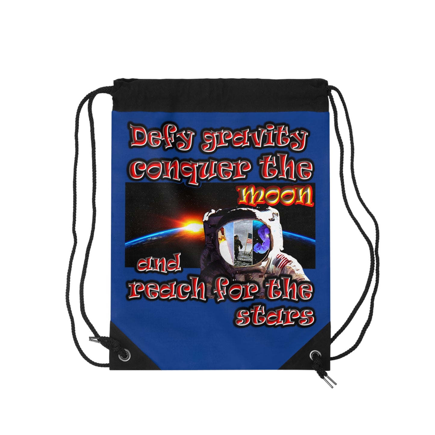 defy conquer reach - Drawstring Bag (dark blue)