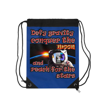 defy conquer reach - Drawstring Bag (dark blue)