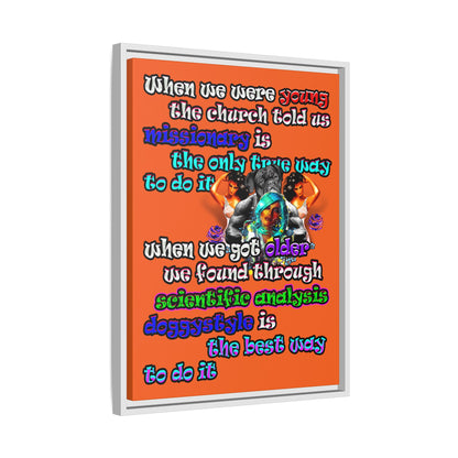 doggystyle - framed canvas art (orange)