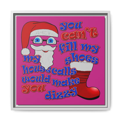 santa's shoes - framed canvas art (pink)