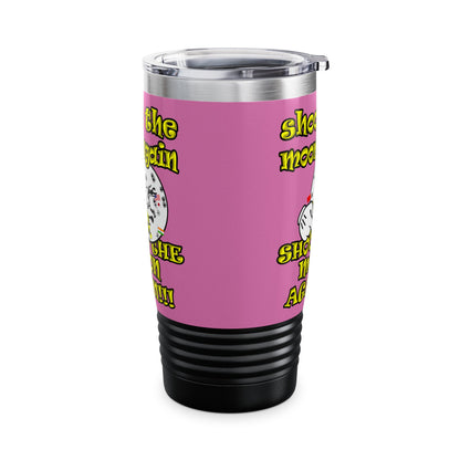 shoot the moon again - Ringneck Tumbler, 20oz (light pink)