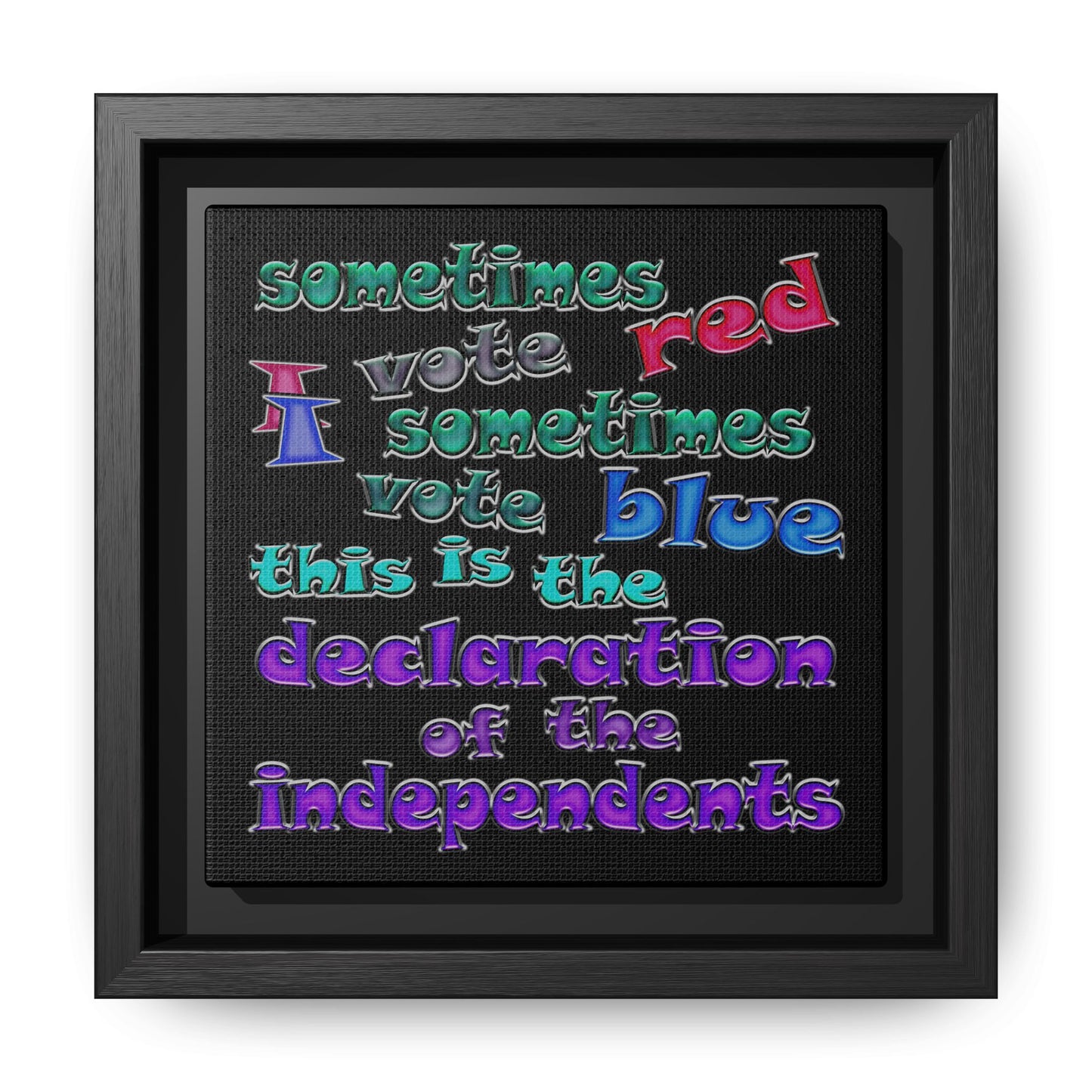 declaration of the independents - framed canvas art (black)