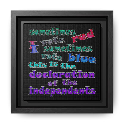 declaration of the independents - framed canvas art (black)
