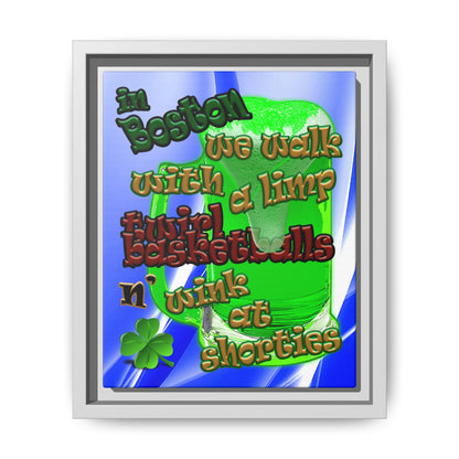 celtics logo - framed canvas art (blue-white wave)