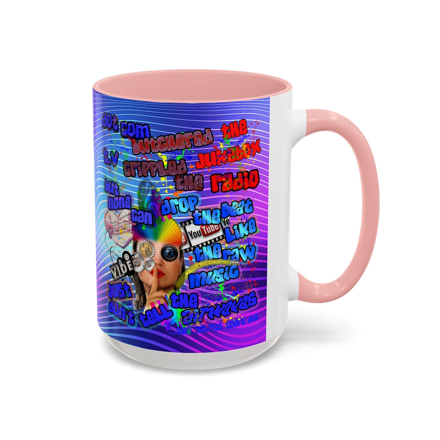 drop the beat - Accent Mug (purple wave)