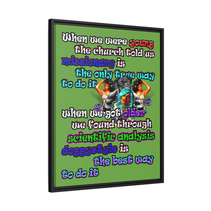 doggystyle - framed canvas art (green)