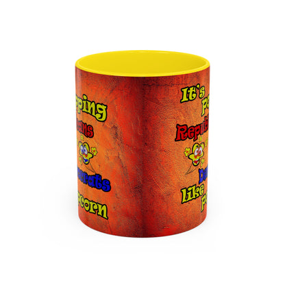 popping like popcorn - Accent Mug (burnt orange)