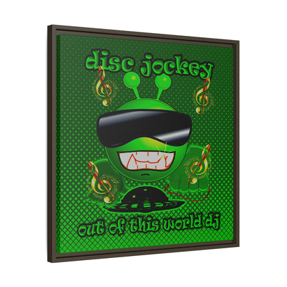 disc jockey - framed canvas art (logo green)