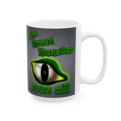 green monster - White Mug (grey-light grey)