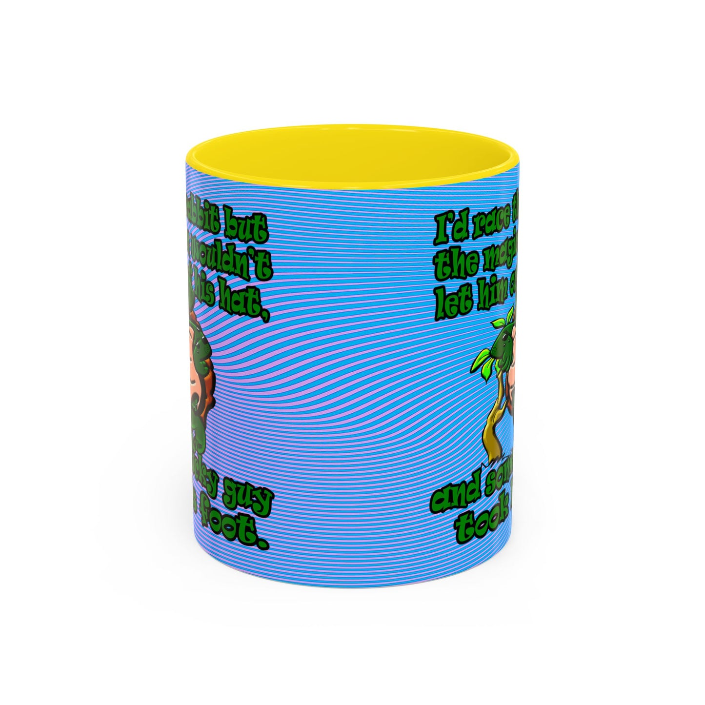 turtle race - Accent Mug (light blue-purple wave)