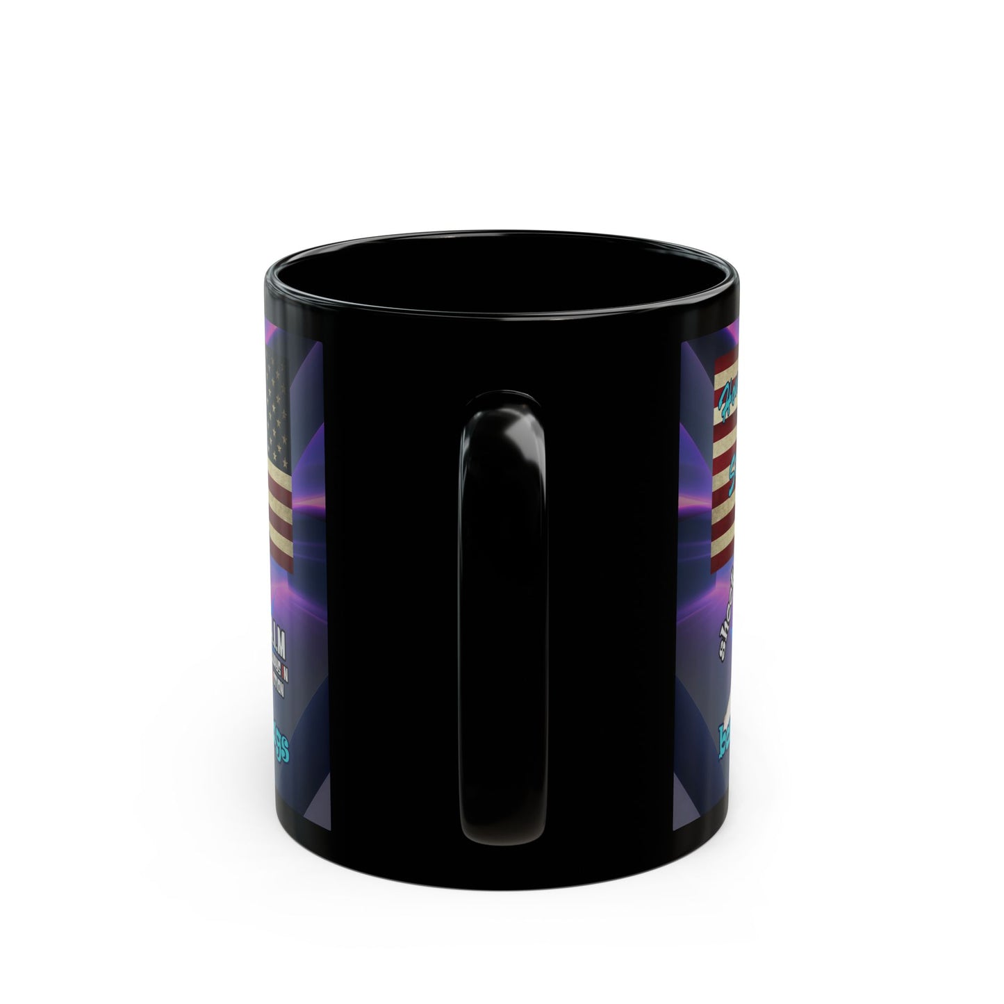 shoot for the stars - Black Mug (grey-pink wave)