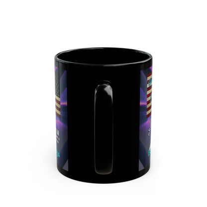 shoot for the stars - Black Mug (grey-pink wave)