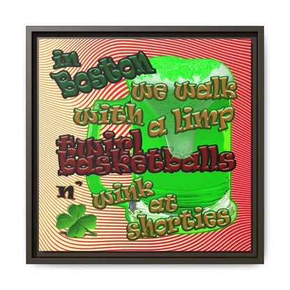 celtics logo - framed canvas art (yellow-orange wave)