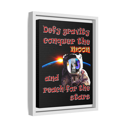 defy conquer reach - framed canvas art (black)