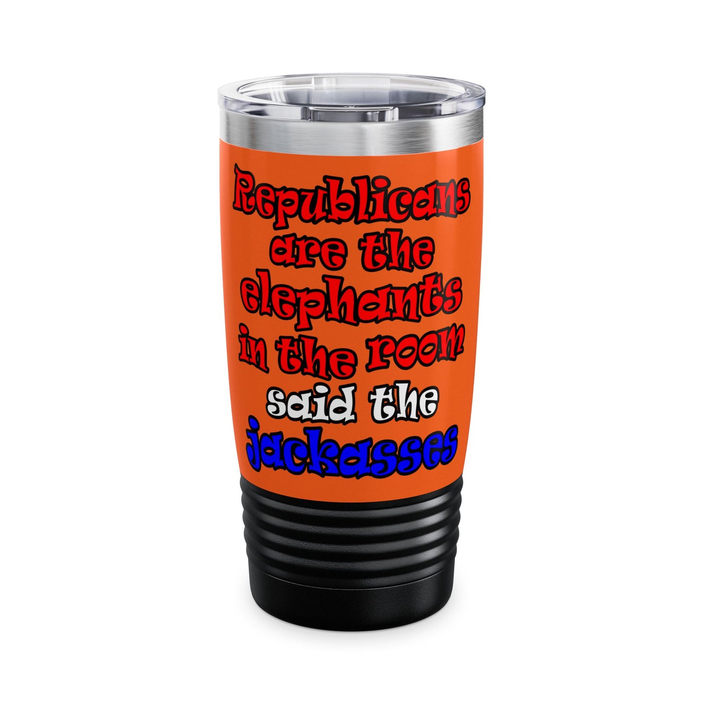 donkeys and elephants - Ringneck Tumbler, 20oz (orange)