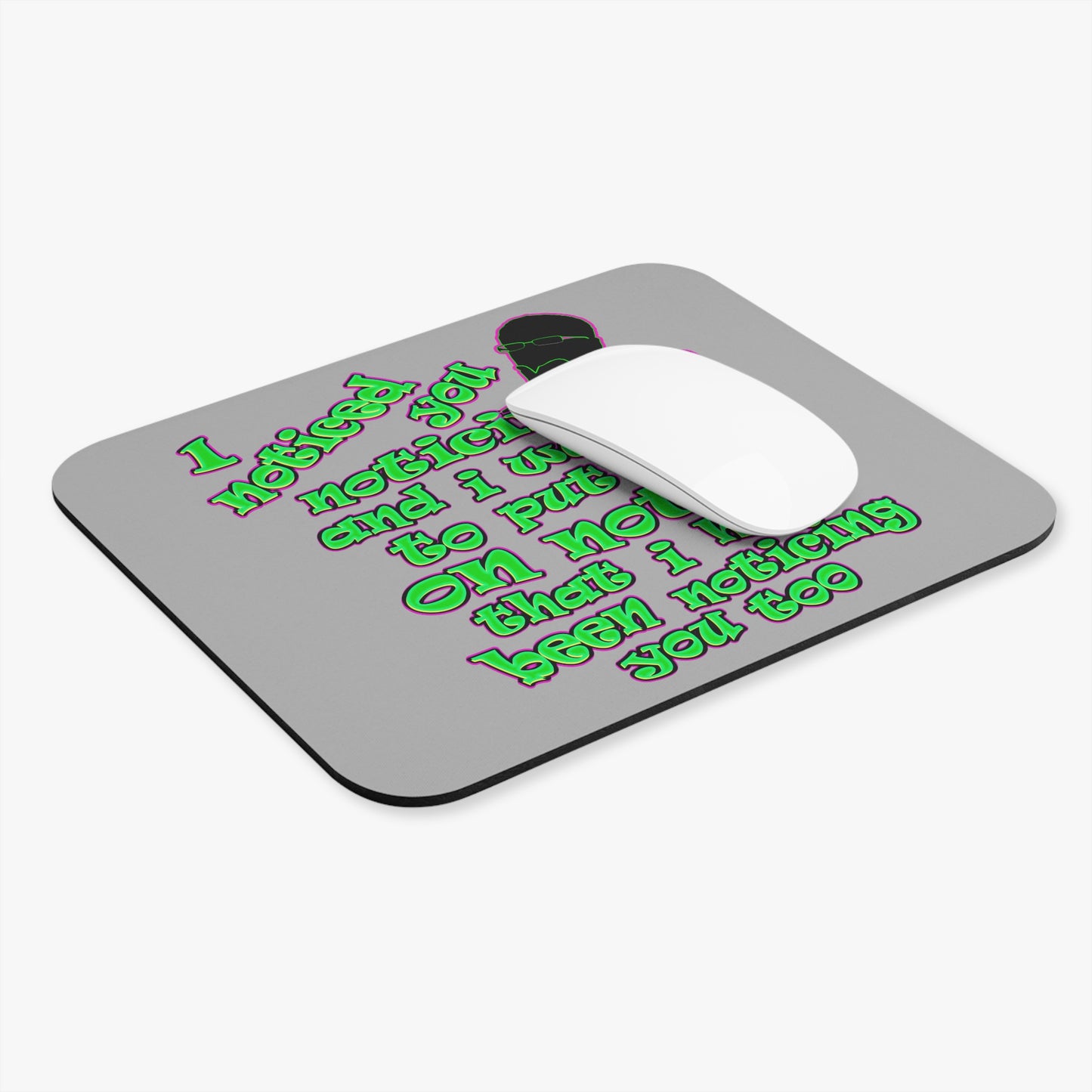 noticed you noticing - Mouse Pad (Rectangle) (light grey)