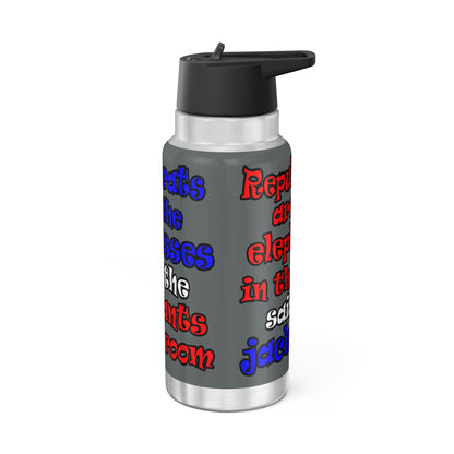 donkeys and elephants - Gator Tumbler, 32oz (dark grey)