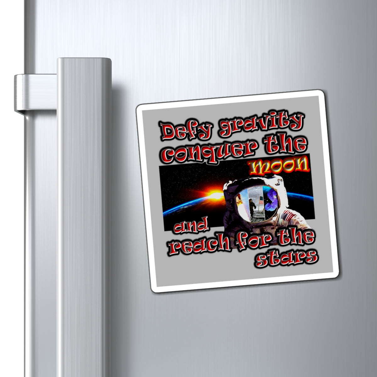 defy conquer reach - Magnets - (light grey)